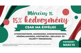 Március 15. - 15% KEDVEZMÉNY csak ma éjfélig!