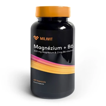 MILAVIT Magnézium + B6-vitamin étrend-kiegészítő (60 kapszula/doboz) 