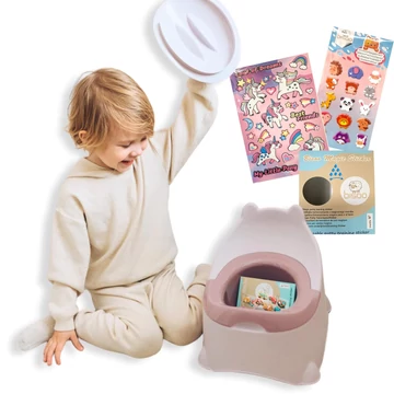 Bisoo Baby Potty bili ajándék matricákkal (rózsaszín)