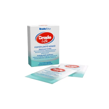 Bradolife fertőtlenítő kendő (5 db/doboz)