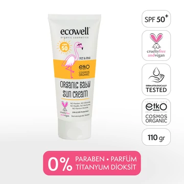 Ecowell Organikus 50 faktoros baba fényvédő krém (110 gr)