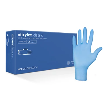 Mercator Nitrylex kék púdermentes kesztyű több méretben (100 db/doboz)