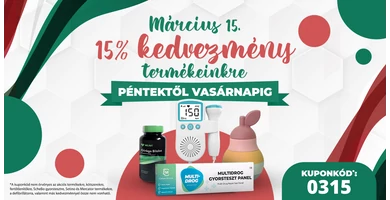 15% KEDVEZMÉNY termékeinkre 03.14-16-ig!