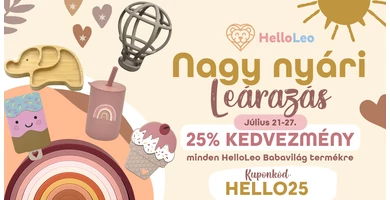 Nagy nyári leárazás - 25% KEDVEZMÉNY minden HelloLeo Babavilág termékre!