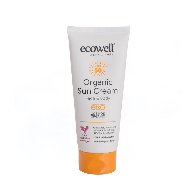 Ecowell organikus SPF50 fényvédő krém (110g)