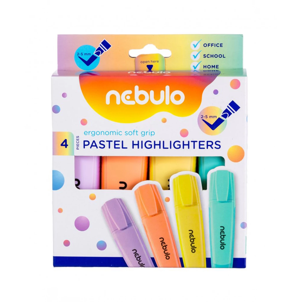 NEBULO Pasztell szövegkiemelő készlet (4 db)